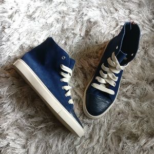 NWOT Steve Madden Blue Suede High Tops